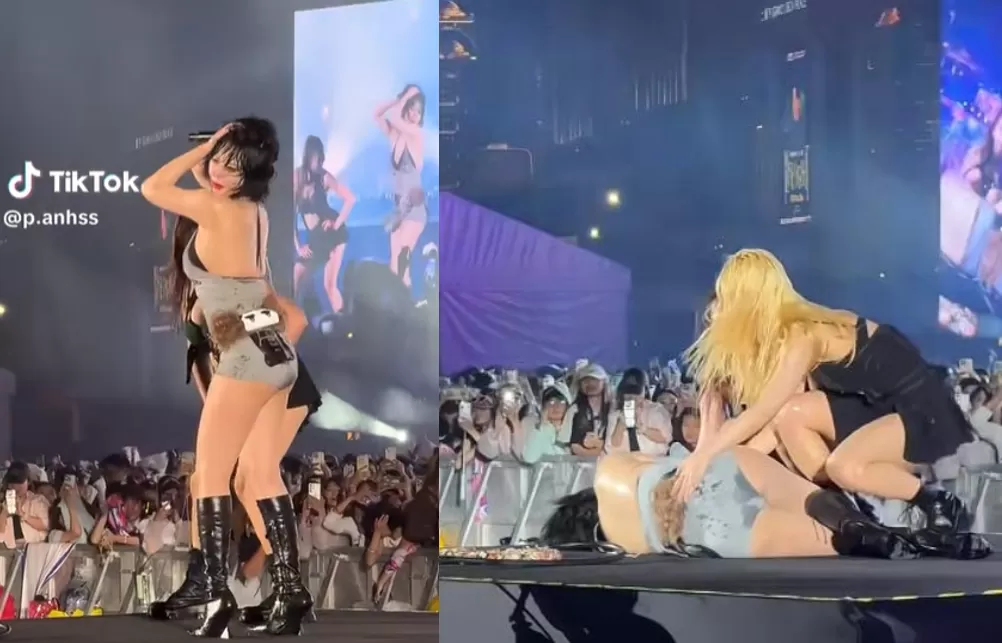 Momen HyunA Pingsan di Atas Panggung Waterbomb Macao 2025 (foto: tangkapan layar tiktok.com/@p.anhss)