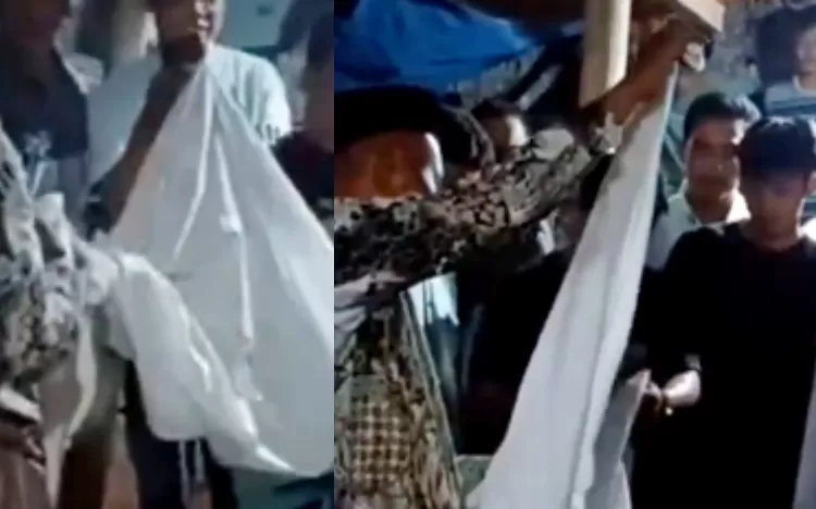 Teror pocong gegerkan warga Pati saat hajatan. (X @pati_sakpore)