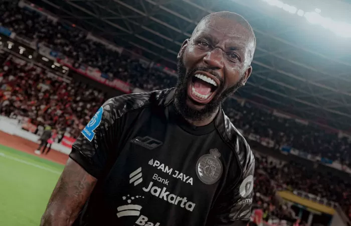 Bintang Persija asal Brasil, Allano Lima rayakan golnya ke gawang PSIM Jogja di GBK (Foto: persija.id)