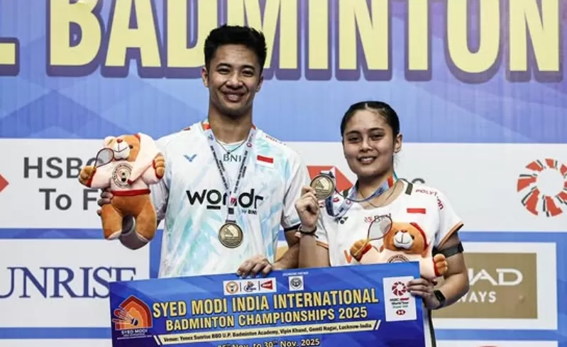 Tim Merah Putih turun di Guwahati Masters 2025, ada Dejan Bedin. (Instagram @badminton.ina)