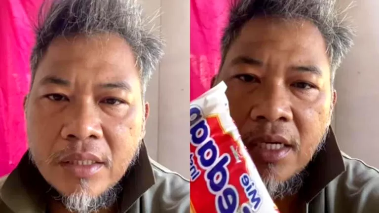 Viral pria bernama Muchlis ambil 3 Mi instan di Banjir Sibolga. (TikTok @Mucjlis Lepaslajang)