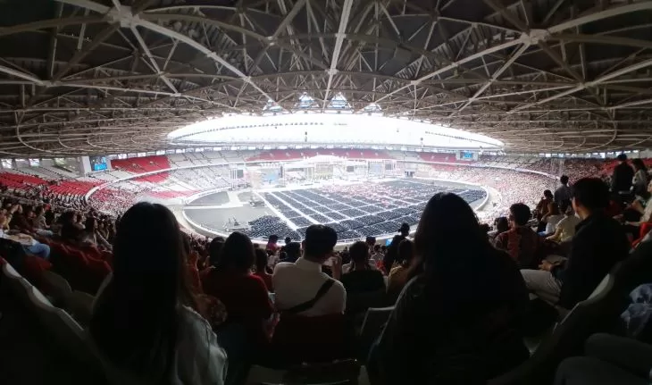 Tampak perayaan Natal Tiberias di SUGBK yang berlangsung hari ini.  (Foto: X.com Vin)