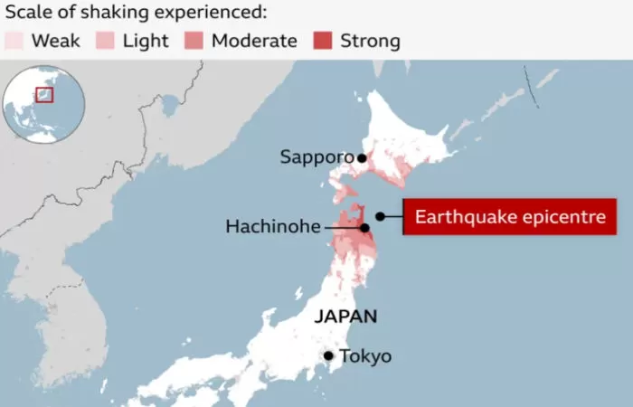 Gempa magnitudo 7,6 hantam Jepang, picu gelombang tsunami (Foto: GDACS)