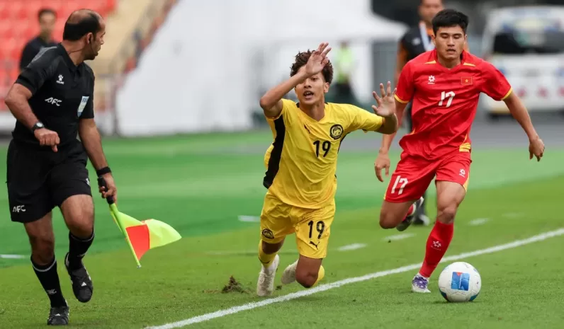 Timnas U-22 Malaysia kalah dari Vietnam. (Bernama)
