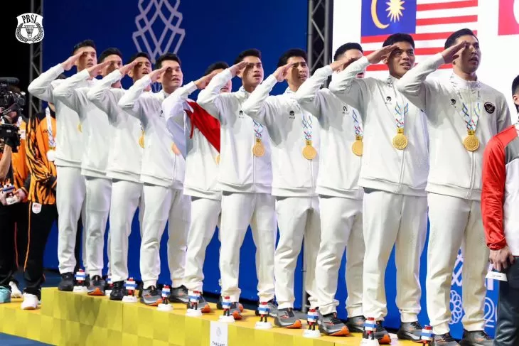 Indonesia menempel ketat perolehan sementara medali emas Thailand di SEA Games 2025. (Foto: PBSI)