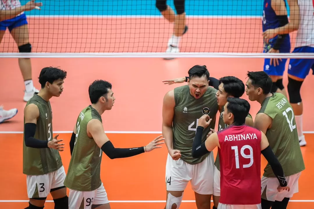 Tim voli indoor putra Indonesia berhasil melangkah ke final SEA Games 2025. (SAVA)