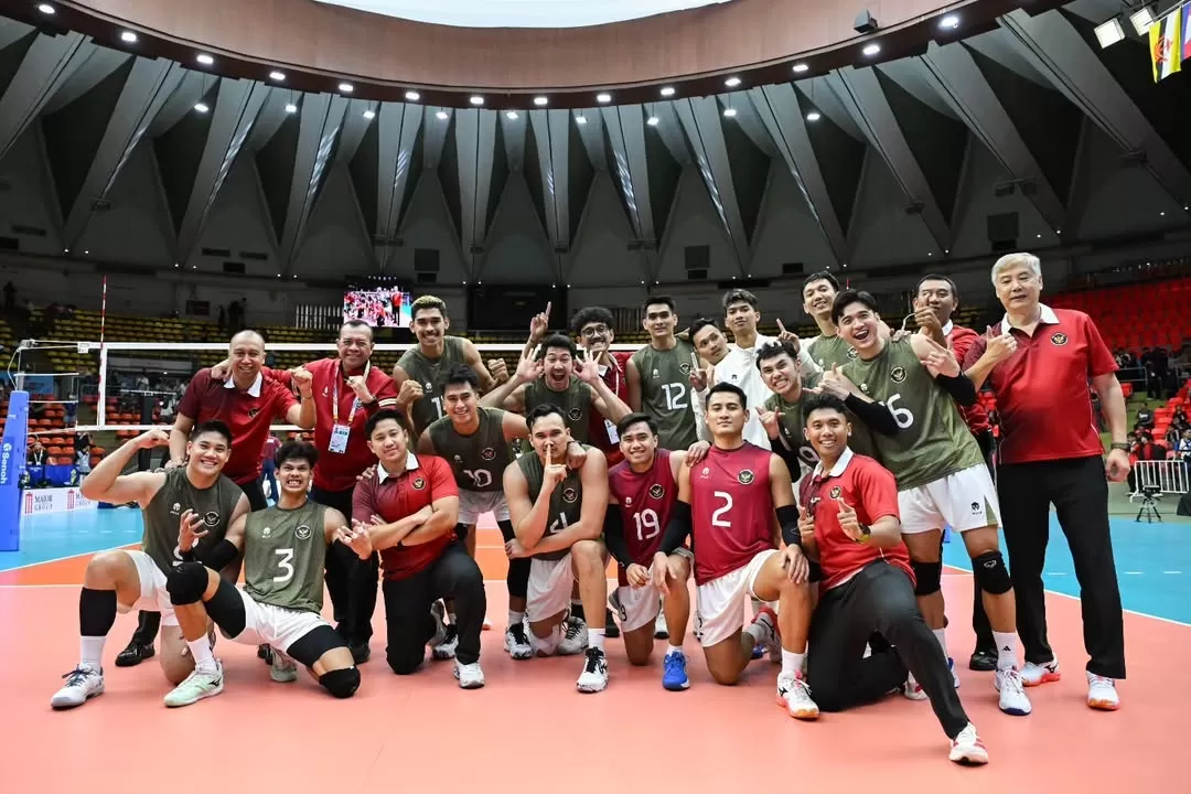 Tim voli putra Indonesia akan bertanding melawan Thailand di final SEA Games 2025. (SAVA)
