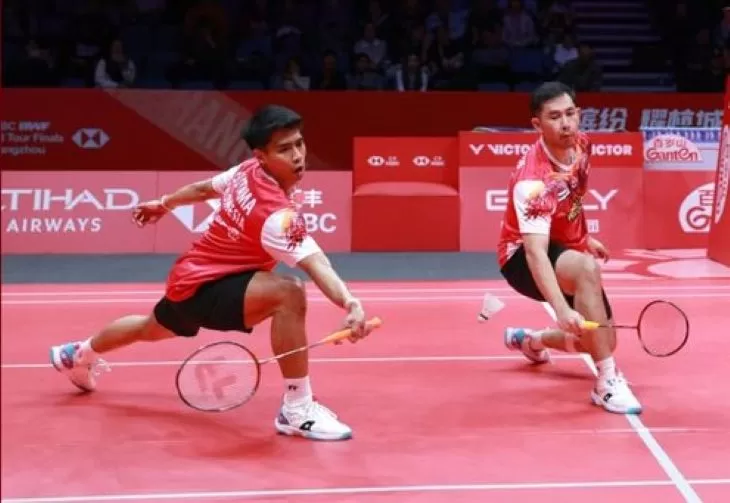 Ganda putra Indonesia, Sabar-Reza bakal menghadapi ganda kuat Korea Selatan jadwal semifinal BWF World Tour Finals 2025. (Foto: PBSI)