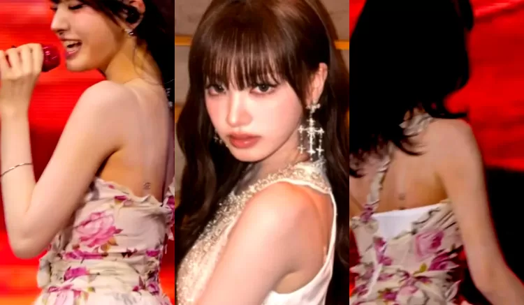 Liz IVE tampil di atas panggung, bercak makeup tubuh jadi sorotan. (Dok. Instagram/IVE)