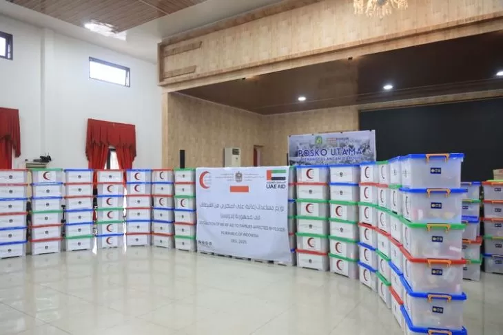 Tampak paket bantuan beras dari Uni Emirat Arab atau UEA bagi korban banjir di Kota Medan yang dikembalikan pemko setempat. (Foto: Dok Pemko Medan)