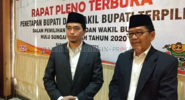 SIAP DILANTIK: Bupati dan Wakil Bupati HST terpilih, H Aulia Oktafiandi dan H Mansyah Sabri dijadwalkan dilantik tanggal 26 Februari 2021. | FOTO: JAMALUDDIN/RADAR BANJARMASIN