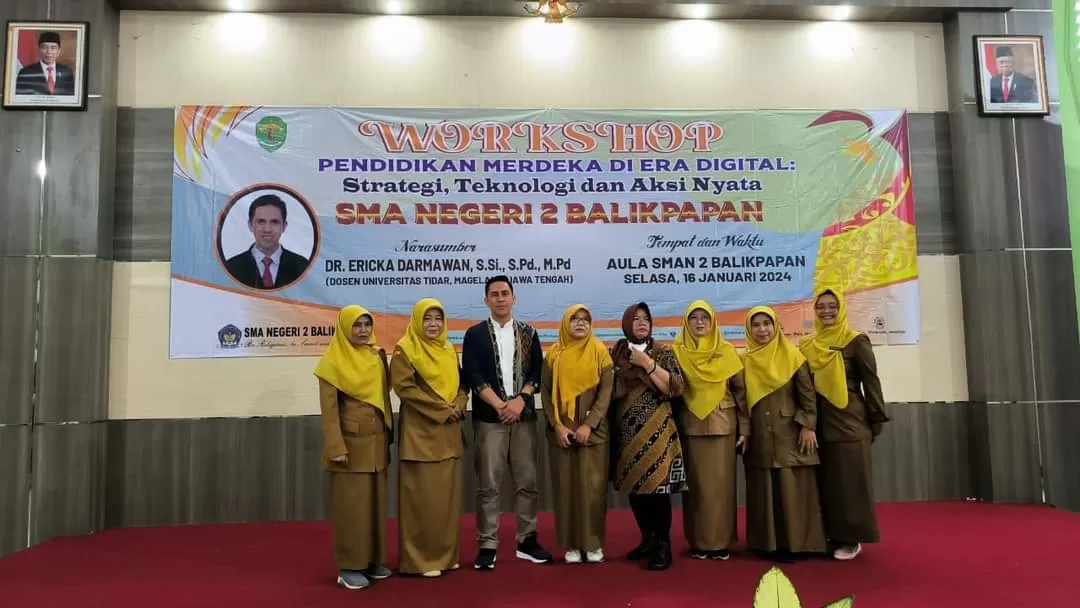 Workshop Pendidikan Merdeka di Era Digital digelar SMAN 2 Balikpapan. Kegiatan ini menghadirkan narasumber Dosen Universitas Tidar DR. Ericka Darmawan