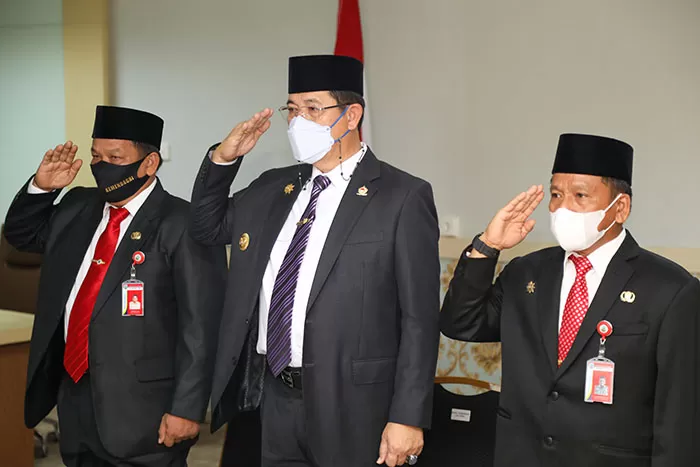 VIRTUAL: Wakil Gubernur Kaltara Dr Yansen TP M.Si ikut memperingati Hari Kesaktian Pancasila melalui aplikasi zoom meeting, Jumat (1/10).