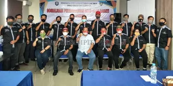 WORKSHOP: Kegiatan sosialisasi pembangunan sirkuit road race Sahati yang digelar oleh Dispora Kotim, Sabtu (19/9).(YUNI/RADAR SAMPIT)