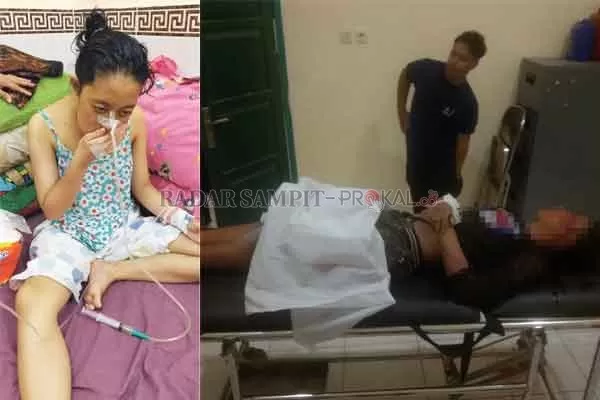 BERPULANG : Sosok Ulia Sari (20), ketika menjelang menjalani operasi untuk mengatasi sakit di gigi dan gusinya beberapa waktu lalu. Dan jenazah seorang pelajar SMP inisial YAH ketika tiba di rumah sakit setelah mengalami kecelakaan tunggal, Senin (1/2) sore kemarin.(istimewa)