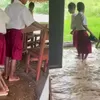 Hujan Deras Mengubah Kelas Jadi Aliran Air, Potret Perjuangan Siswa SD di Amfoang Timur NTT Ini Mengundang Keprihatinan