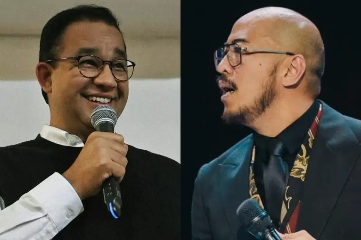 Menyoroti pernyataan komika, Pandji Pragiwaksono terkait eks Gubernur DKI Jakarta, Anies Baswedan yang bebas dari kritikan dalam show Mens Rea.  (Instagram.com / @pandji.pragiwaksono - @aniesbaswedan)
