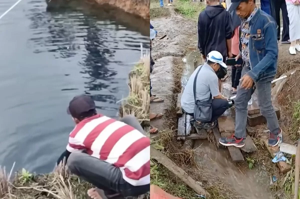 Potret Kemunculan Sinkhole di Sumbar Bikin Geger Warga (Foto : Instagram.com/@pembasmii.kehaluan)