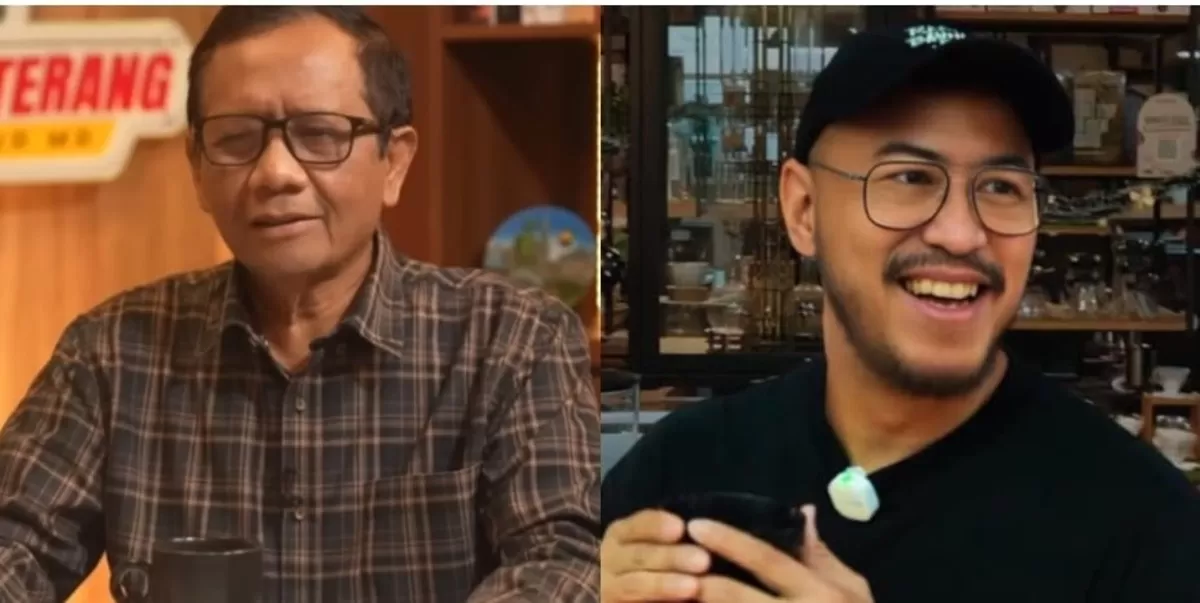 Mahfud MD soroti pernyataan Pandji Pragiwaksono yang menyebut Gibran mengantuk di show Mens Rea. (YouTube/Mahfud MD - Instagram/pandji.pragiwaksono)