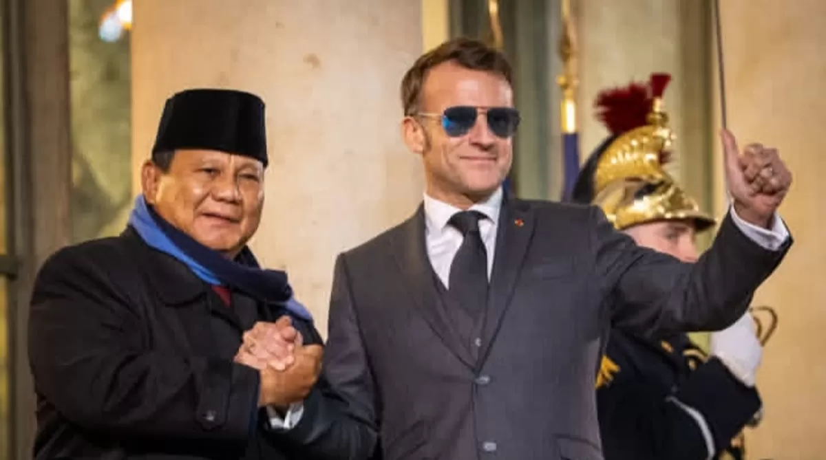 Moment Prabowo tiba di Paris disambut oleh Macron pakai Bahasa Indonesia (Foto : instagram/emmanuelmacron)