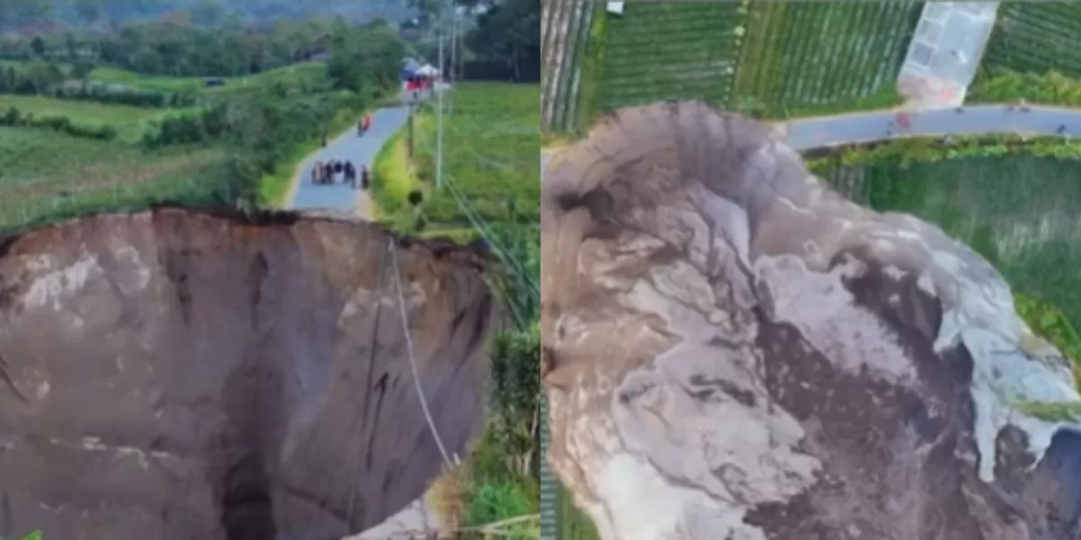 Menyoroti fenomena lubang raksasa di Kecamatan Ketol, Aceh Tengah yang viral di media sosial.  (Instagram.com/@trendingbuzz.id)