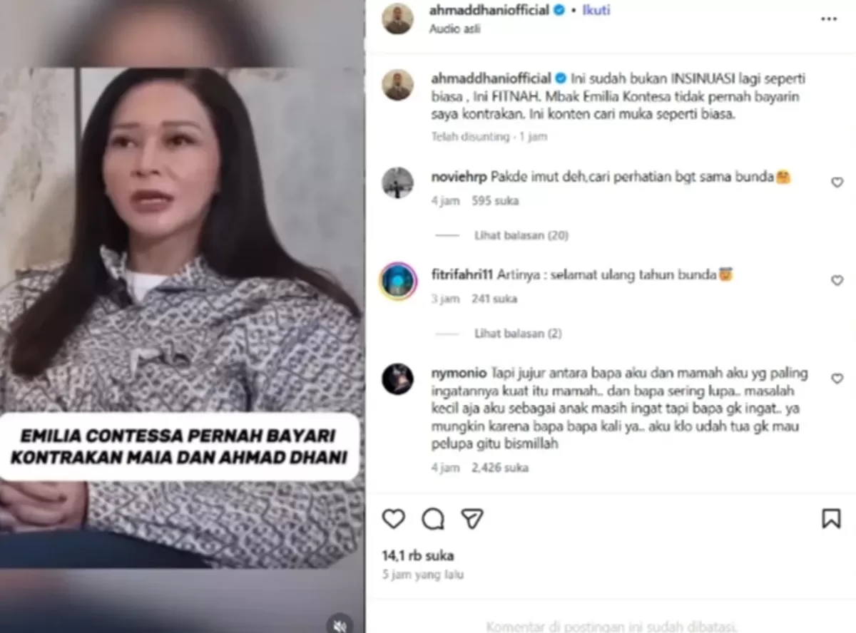 Ahmad Dhani dan Maia Estianty Kembali Berselisih (Foto : Tangkap Layar Instagram)