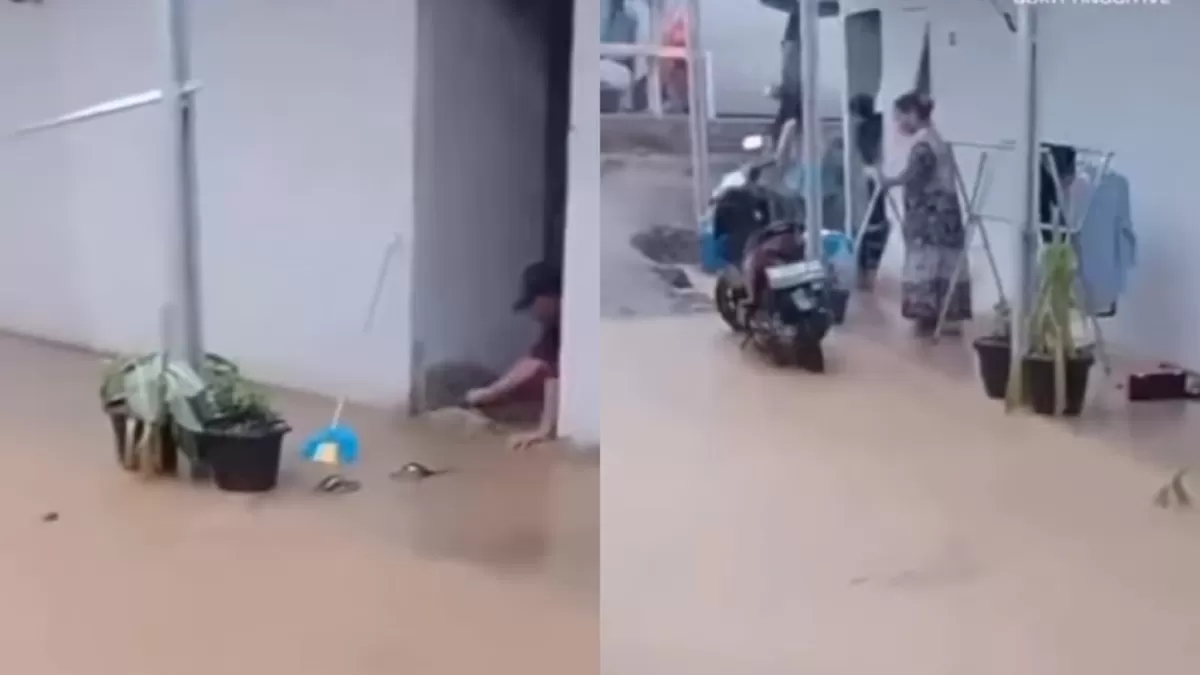 Air banjir di kawasan huntara di Kecamatan Palembayan, Agam.  (Instagram/rommi_delfiano)