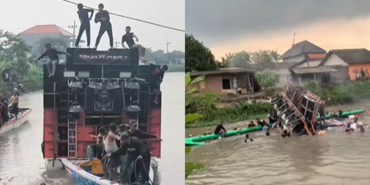  viral sound horeg di Sidoarjo tercebur ke sungai.  (Instagram.com/@undercover.id)