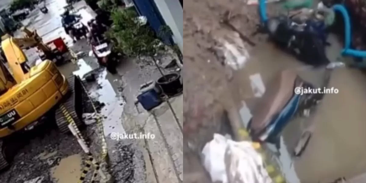 Dua Pemotor Terperosok Galian Proyek di Penjaringan, Warga Minta Keamanan Diperketat (@jakut.info)