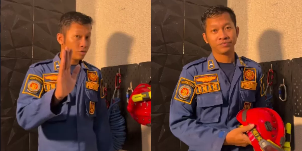 Seorang petugas Damkar mengaku mendapatkan teror setelah membagikan konten edukasi terkait fungsi helm.  (Instagram.com/@xkhairulumam)