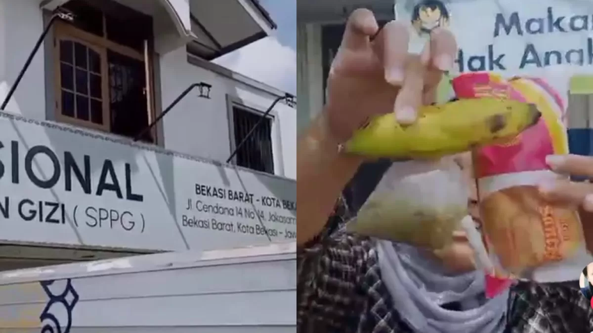 SPPG Bekasi Barat didatangi orang tua siswa karena menu MBG yang dibagikan.  (TikTok/atindiskandar)