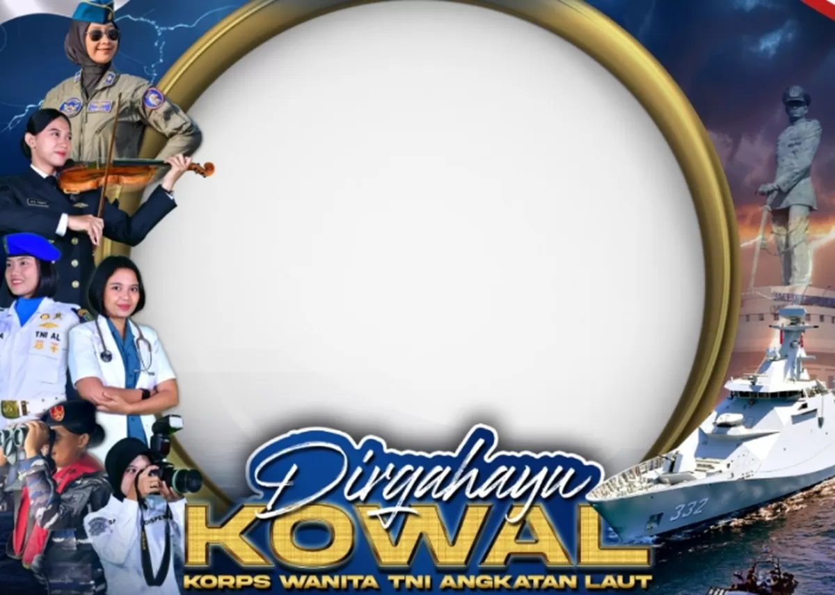 Ucapan Hari Korps Wanita Angkatan Laut 2026. (Twibbonize.com/TNI ANGKATAN LAUT DISPENAL)