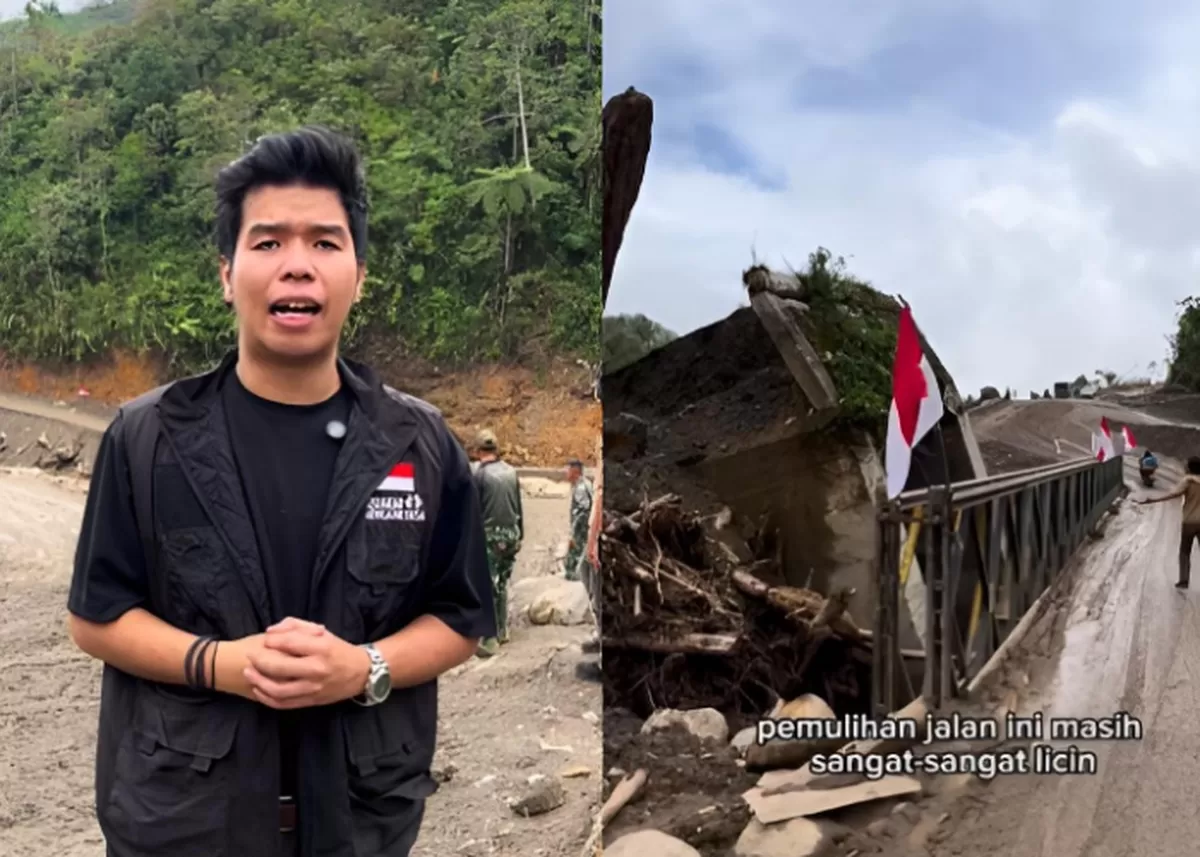 Pernyataan influencer Virdian Aurellio terkait akses jalan yang terputus di Bener Meriah, Aceh, akibat bencana banjir bandang (Instagram.com/@virdian_aurellio)