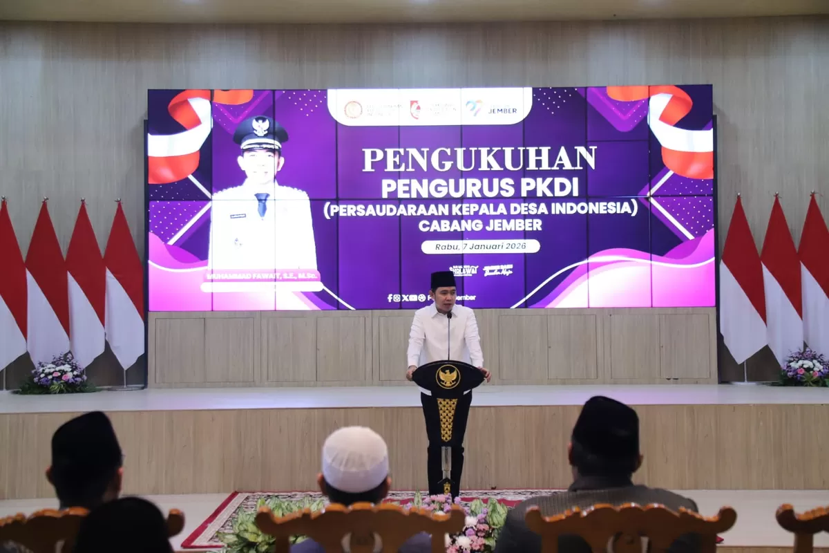 Bupati Jember Muhammad Fawait saat memberikan sambutan. (M Purnomo/SketsaNusantara.id)