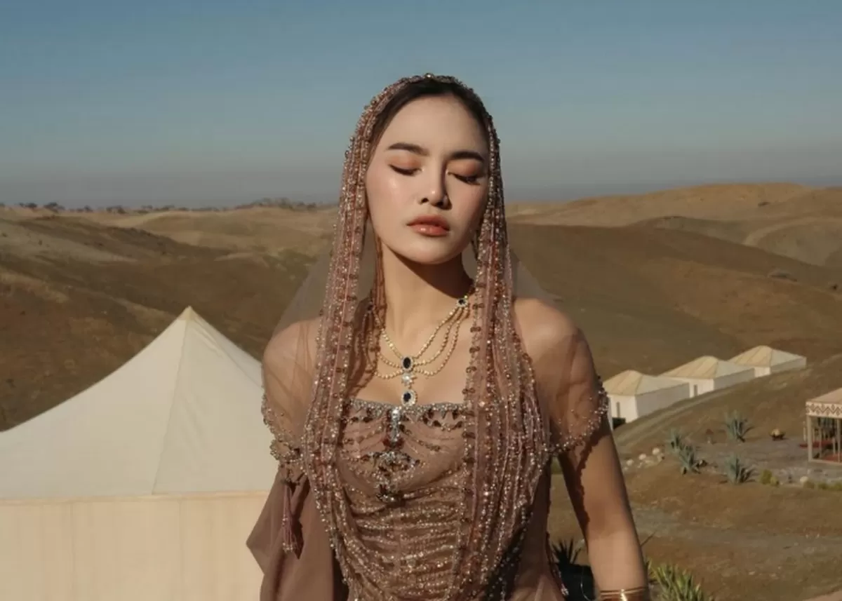 Potret cantik Mahalini saat Jalan-jalan di Marrakech. (Instagram/@mahaliniraharja)