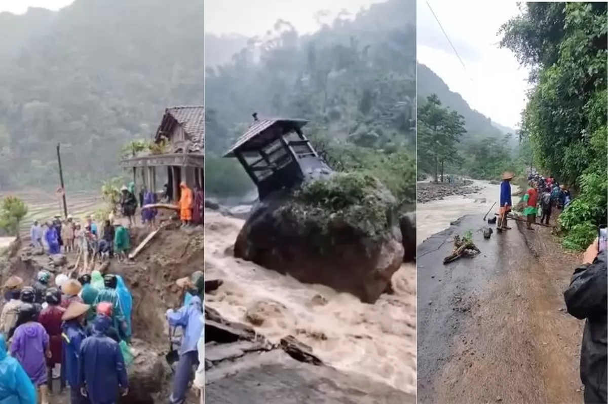 Kondisi sejumlah wilayah di Kudus pasca dilanda banjir bandang (Kolase Instagram/@tempuradventure, @muria24jam, @jeparaxplore)