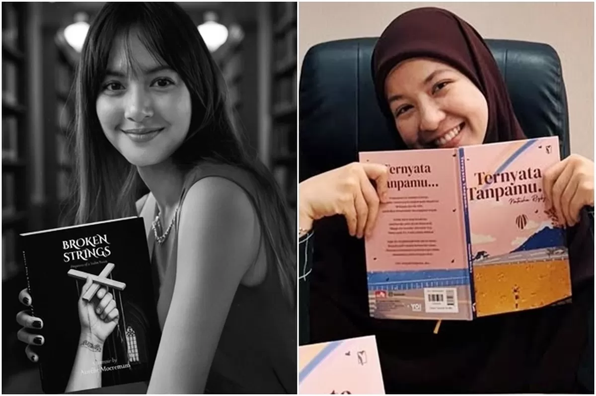 Potret Aurelie Moeremans dan Natasha Rizky menuangkan pengalaman pribadinya dalam sebuah buku (Instagram/aurelie/natasharizkynew)