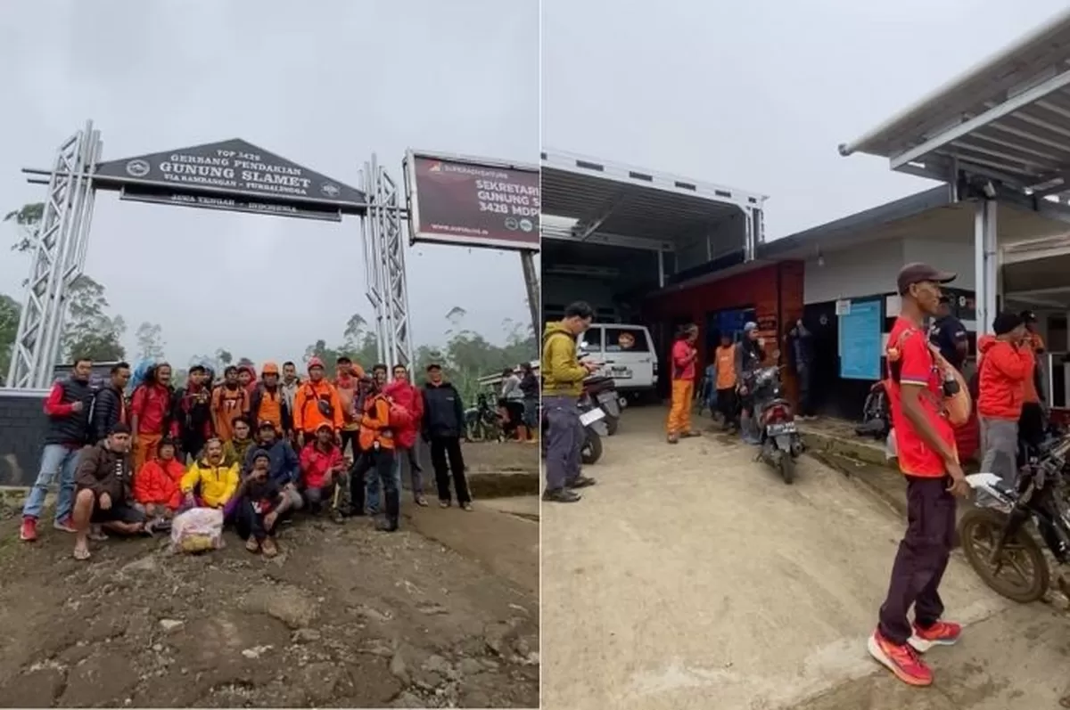 Tim relawan yang melakukan pencarian mandiri atas Syafiq Ali yang hilang di Gunung Slamet (Instagram/@slametviabambangan_official)