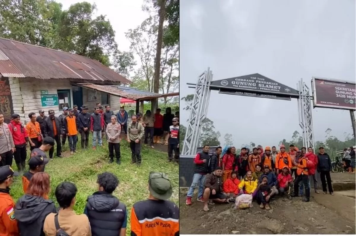 Momen relawan saat hendak memulai operasi pencarian mandiri di Gunung Slamet (Instagram/@slametviabambangan_official)