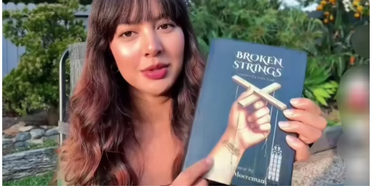 Potret Aurelie Moeremans kisahkan perjalanan pahit masa lalunya yang dituangkan dalam buku Broken Strings  (tiktok @sonia chaviera.)