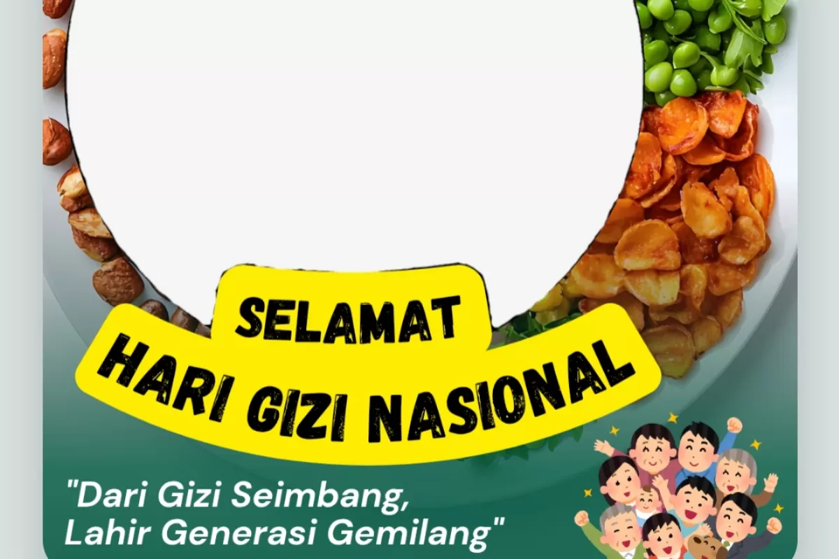 Twibbon Hari Gizi Nasional (HGN) ke-66 Tahun 2026. (Twibbonize.com/uptd puskesmas adeanTwibbonize.com/uptd puskesmas adean)