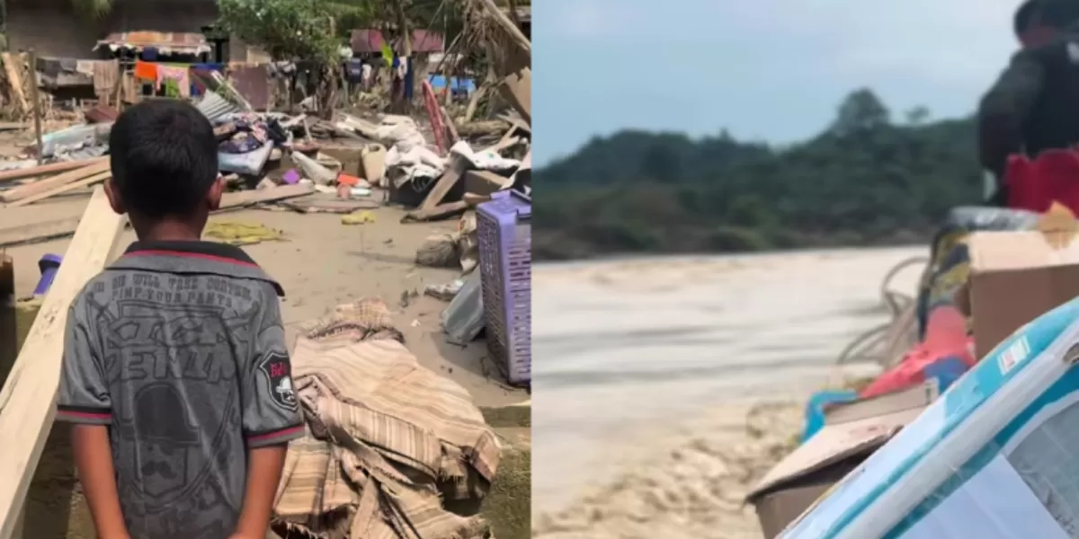 Kondisi Desa Pante Kera di Aceh Timur yang masih terisolir dan membutuhkan bantuan.  (Instagram/robi16.official)