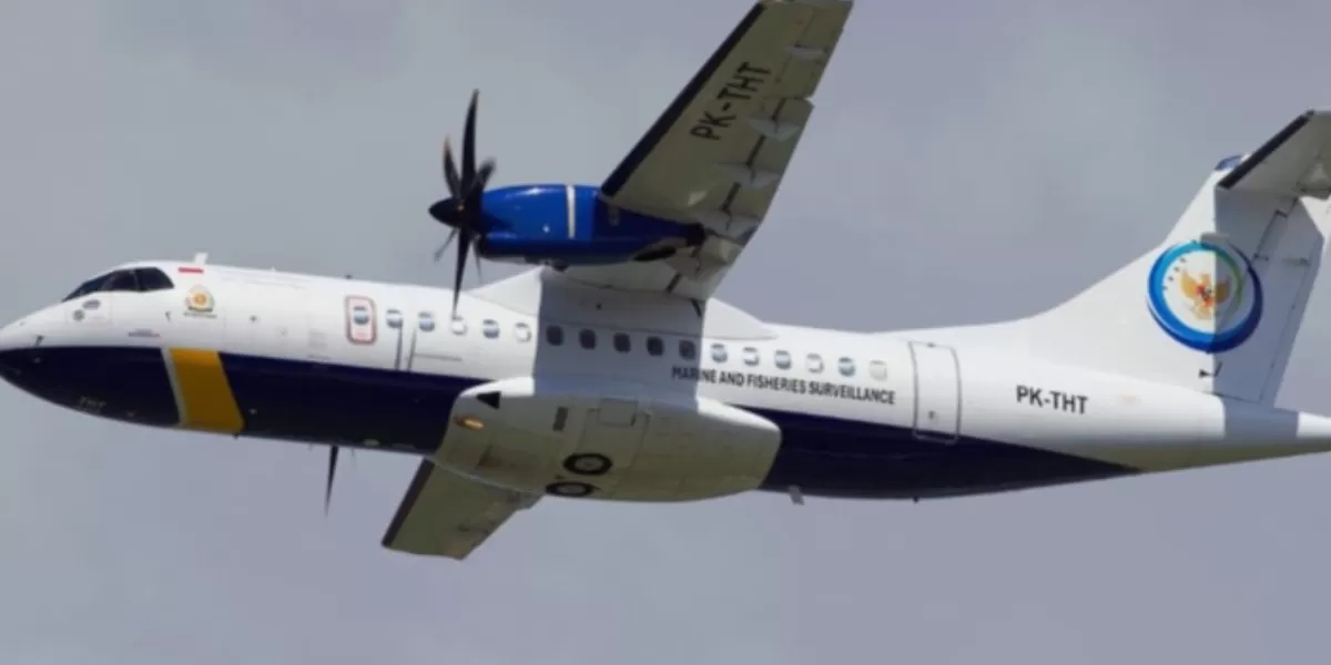 Pesawat ATR 42-500 PK-THT saat terbang (X @GerryS)