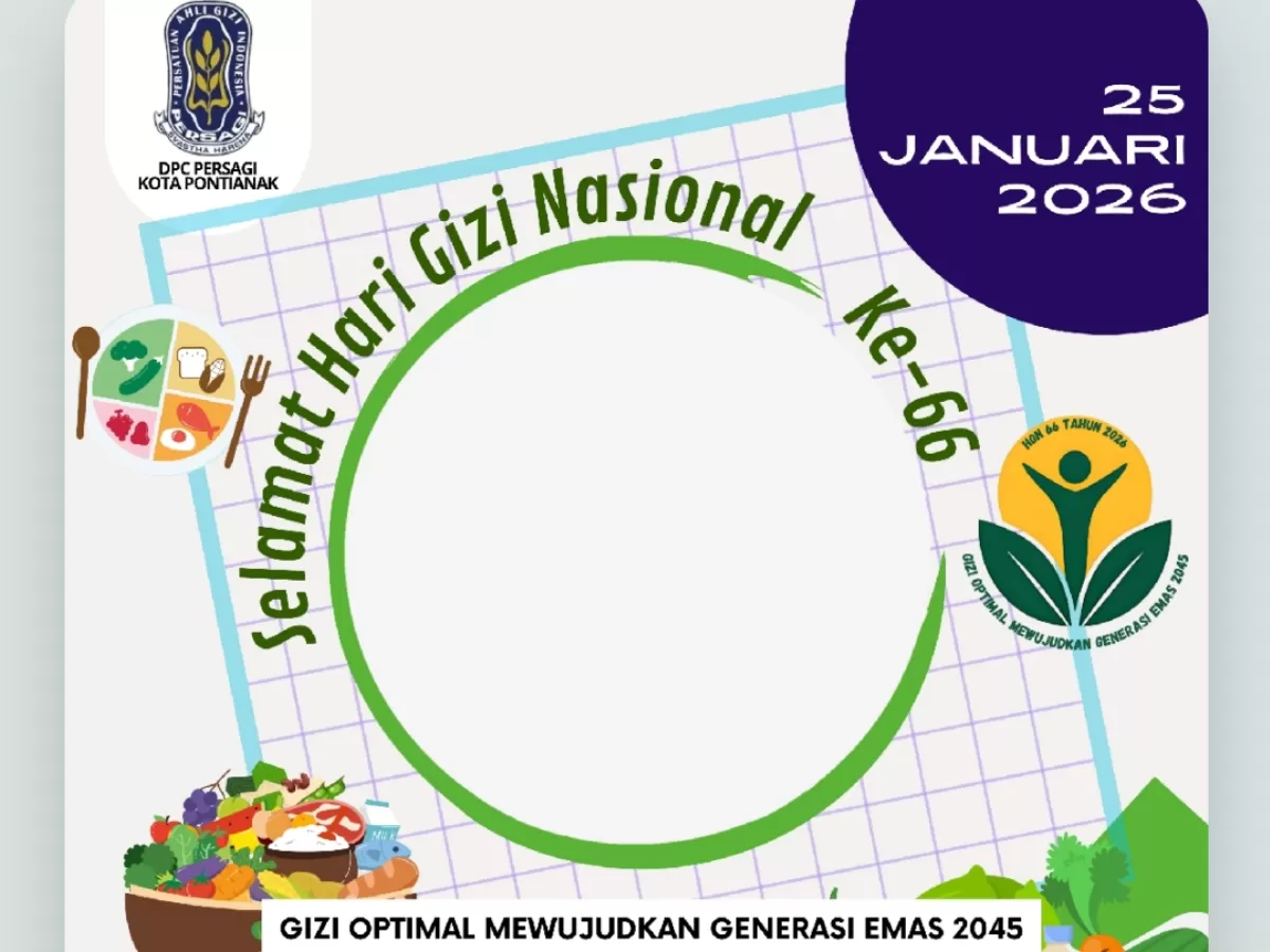 Twibbon Hari Gizi Nasional 2026. (Twibbonize.com/Khaifar M Putra)
