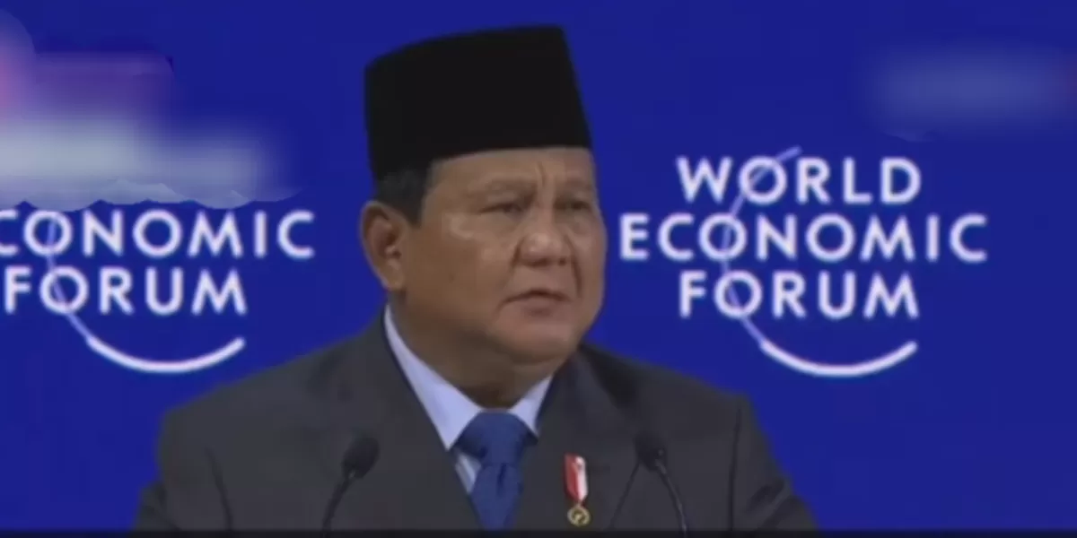 Prabowo berpidato di WEF di Dova, Swiss  (YouTube KOMPASTV )