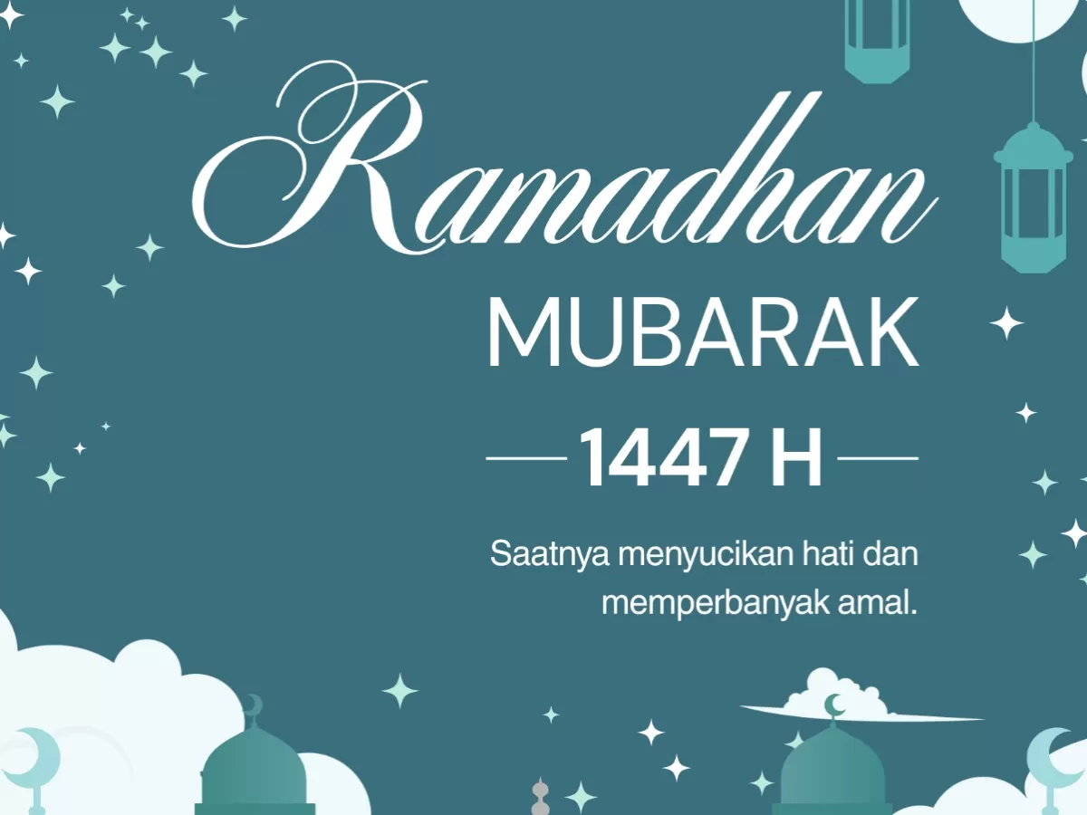 Ilustrasi, desain stiker tema Ramadhan 1447 Hijriah. (Canva.com/LA-Porto Co)