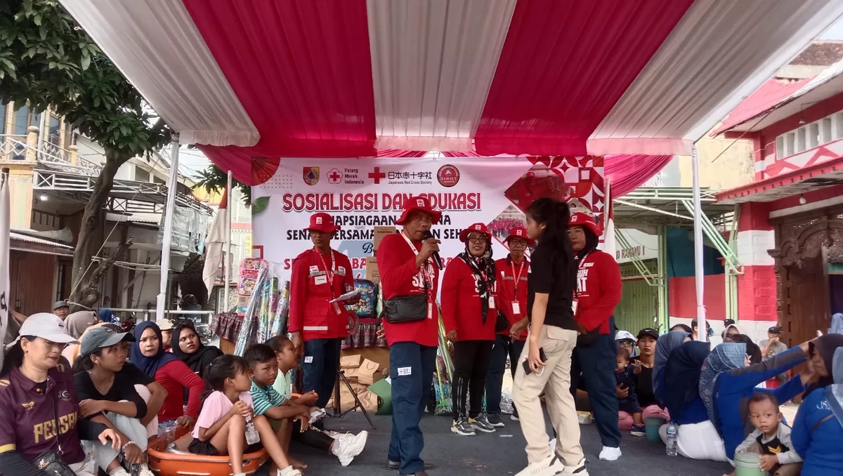 Kegiatan sosialisasi kebencanaan di Puger Wetan (Dok. PMI Jember)