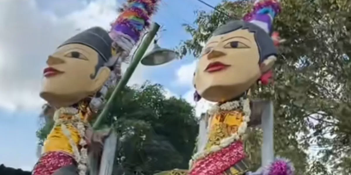 Manten tebu dalam prosesi Tradisi Cembengan di Yogyakarta (Tiktok/@dolanjajanjogja)