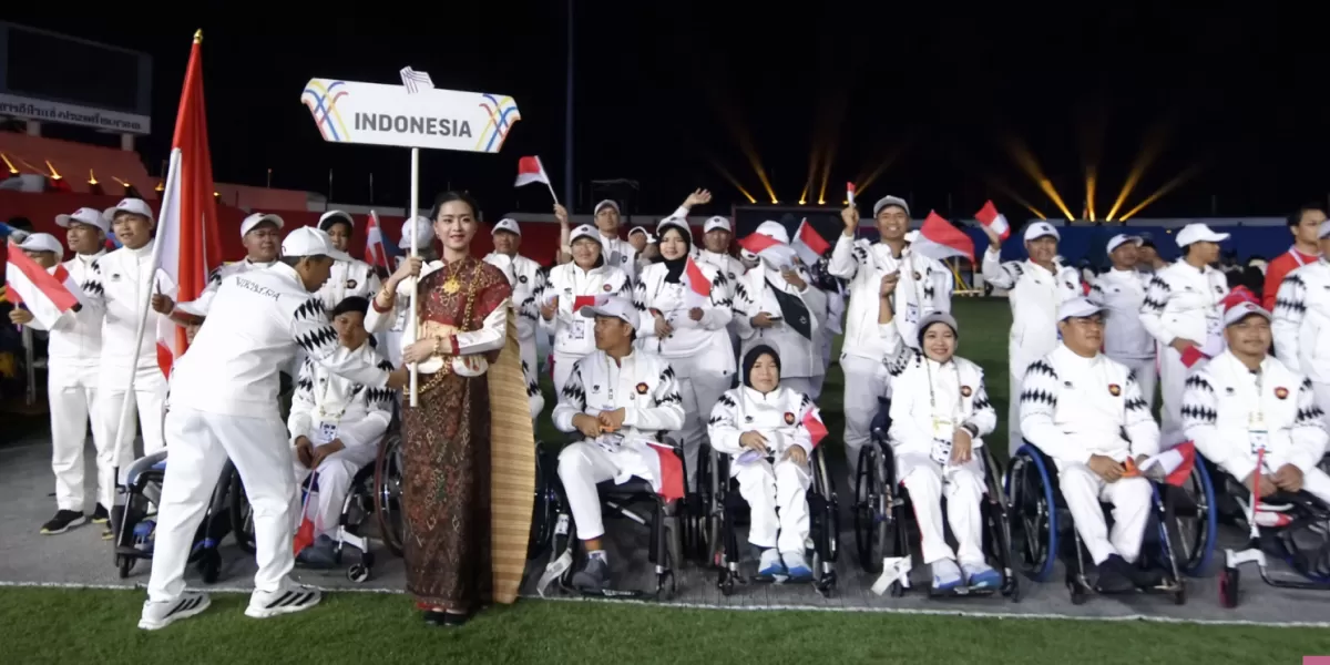 Kontingen Indonesia merayakan keberhasilan di ASEAN Para Games Thailand 2025. (X/ainurohman)