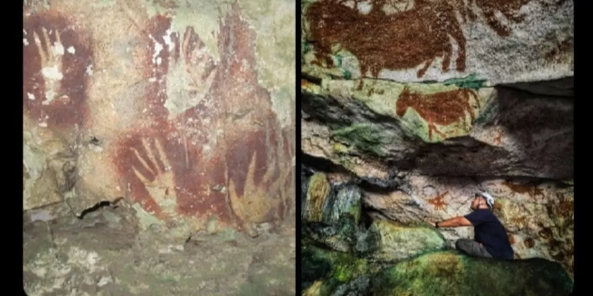 Lukisan gua berusia 67.800 tahun di Muna Sulawesi  (nature.com)
